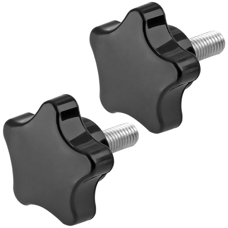 LifCratms M8 x 20mm Thread Star Knob 2Pcs, Plastic Star Shaped Clamping Knob Handle Hand Tightening Screw for Umbrella Base Replacement - Image 1